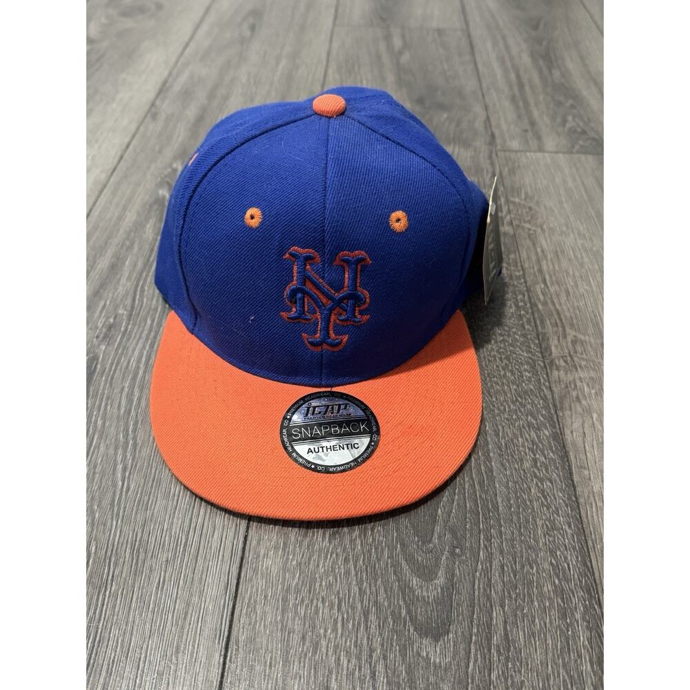 New York Mets Blue/orange Flat Brim Adjustable Snapback Hat/Cap New